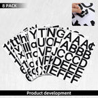 Outus 8 Sheets Vinyl Letter Stickers Self Adhesive Mailbox Numbers Alphabet Stickers Stick on Letters for Christmas Stockings Scrapbook Bulletin Board School Business(3 Inch,Black)