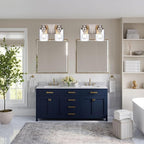 2 Light Vanity Light Fixtures - Brushed Nickel, Modern Design with Clear Glass Shade, Farmhouse Style Over Mirror Lighting