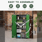 Greenvelly Metal Garage Storage Cabinet, 72" Black Green Tool Steel Locking Cabinet with Doors and 4 Shelves, Tall Cabinets for Garage Storage Systems Lockable File Cabinet for Home Office,Garage