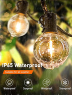 G40 LED Replacement Bulbs, 1.57 Inch Shatterproof Plastic Bulbs 0.6 Watt Dimmable Globe Light Bulbs fit E12/C7 Candelabra Base for Indoor Outdoor String Light Decor, Warm White, 25 Pack