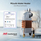 MIZUDO Tankless Water Heater Propane Indoor, Max 3.6 GPM 80,000 BTU CSA Certified 3/4" NPT On Demand Instant Hot Water Heater for 2-3 Fixtures Whole Family or Apartment Use