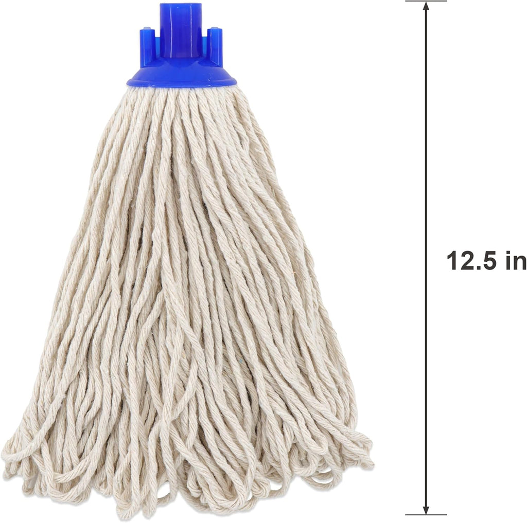 Cotton String Screw on Mop Replacement Head Compatible with All Standard US Threading Pole (6 Cotton mop Heads)