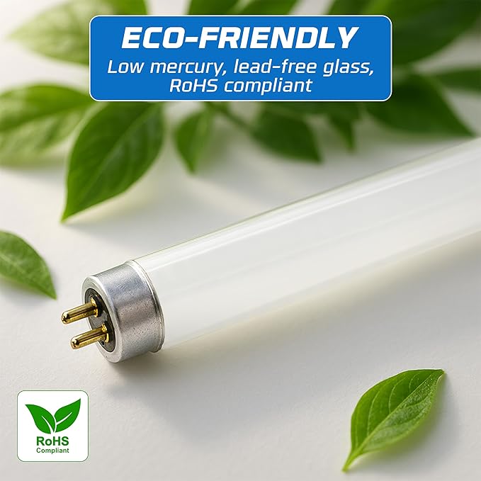 OHLECTRIC FP54/850/HO/ECO T5 Fluorescent Tube Light Bulb (10-Pack) 54 Watt High Output, 5000K Daylight, 800 Series Phosphor, G5 Bi-Pin Base, 46-Inch Linear Lamp, Energy Efficient - Case of 10