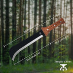 Billhook Sickle Machetes with Saw, Sharp Machete with No-Slip Wood Handle and Nylon Sheath, Sickle Survival Knife Machete for Gardening, Camping, Hunting, Survival, Bushcraft and Yard Work