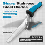 GARTOL 8" Scissors All Purpose Heavy Duty - Razor-sharp Tin Snips for Sheet Metal, Electrical Wires, Insulation, Ropes, Cardboard | Electrician Tools with Cable Notch, Ergonomic Grip | DIY Scissors