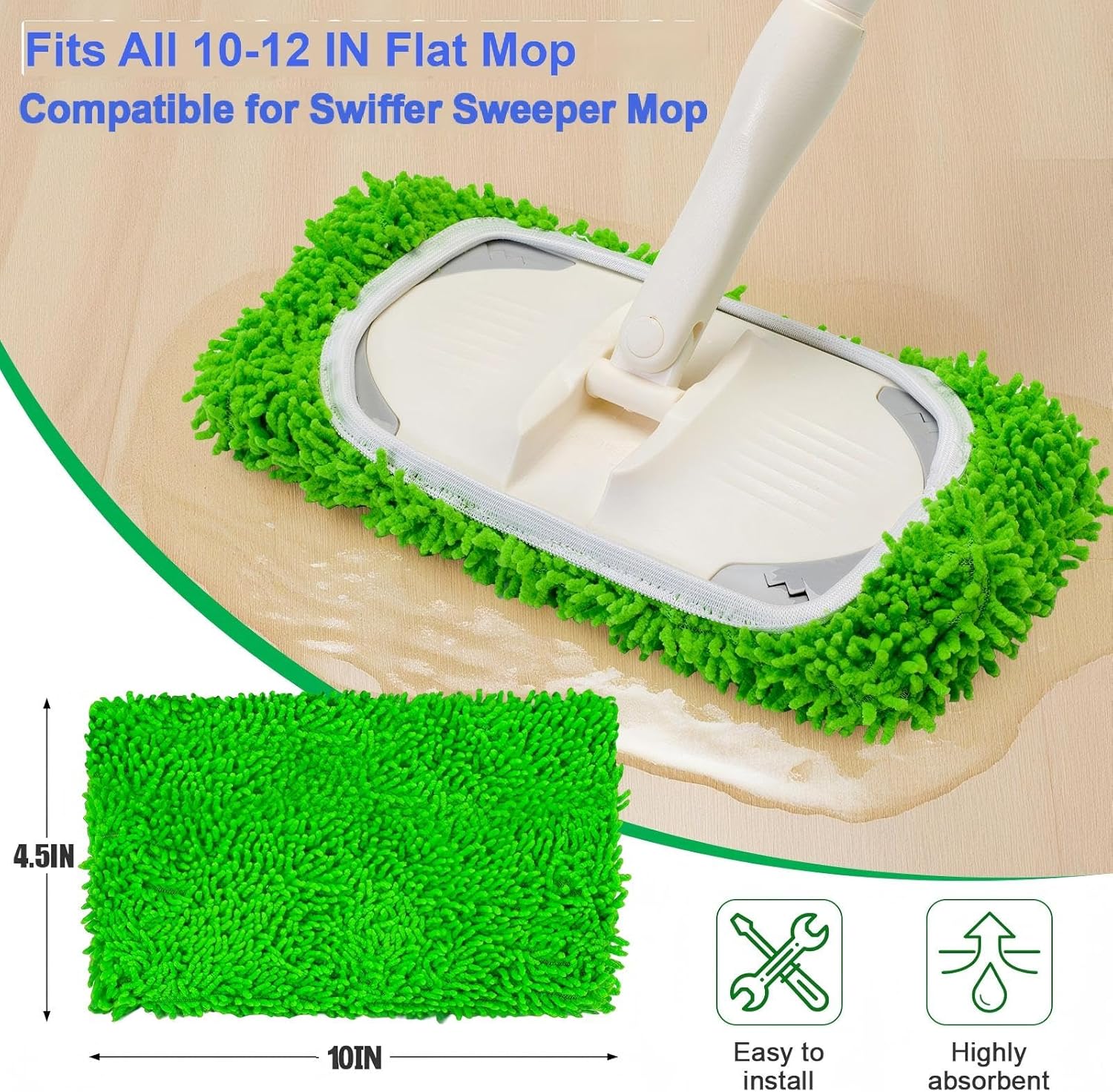 Reusable Dry Wet Mop Pads Refills for Swiffer Sweeper Mop Microfiber Replacement Sweeping Cloths Floor Cleaning Mopping Pad (5PCS)