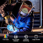 ARCCAPTAIN Auto Darkening Welding Helmet, 3.94"X3.66" Large Viewing Screen True Color Welding Hood with 4 Arc Sensor Solar Powered, Wide Shade 4-5/5-9/9-13 Welding Mask (Denim)