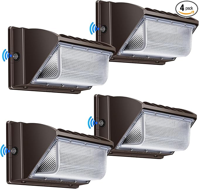 Juyace 150W LED Wall Light with Dusk to Dawn Outdoor Lighting 4 Pack 5000K 100-277V IP65 Waterproof for Barn Backyard Warehouse Garage Yard