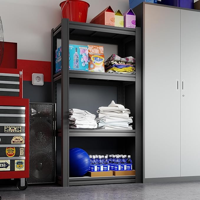 4-Tier 31.5" W x 15.8" D x 63" H Garage Shelving 2000LBS Storage Shelves Heavy Duty Metal Shelf Unit Adjustable Basement Industrial Storage Racks