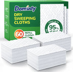 60 Count Dry Sweeping Cloths Refills for Swiffer Sweep + Mop, 4X Clean Power Sweeper Mop Pads to Clean Hair, Dirt, Dust, Disposable Unscented Dry Cloths Refills for Mopping Home, Bathroom, Kitchen