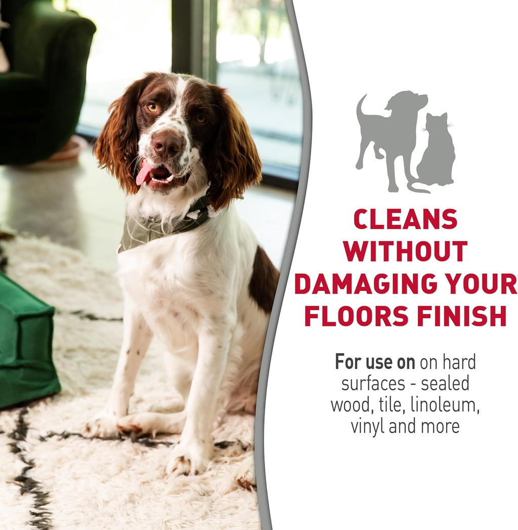 Nature's Miracle Hard Floor Cleaner, 24 Ounces, Dual-Action Stain and Odor Remover Works to Remove Tough Pet Stains and Odors On Sealed Wood and Hard Floor Surfaces