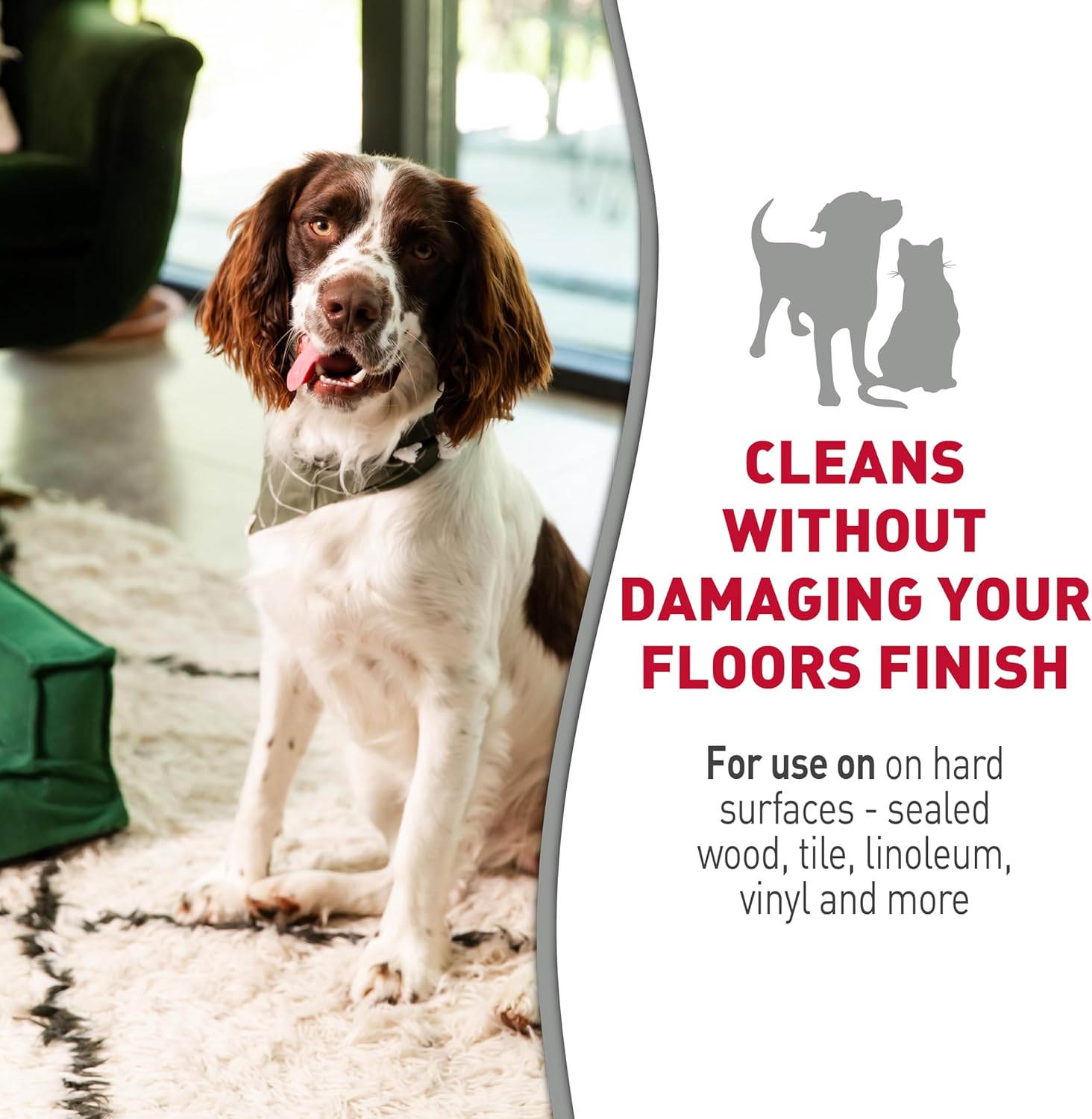 Nature's Miracle Hard Floor Cleaner, 24 Ounces, Dual-Action Stain and Odor Remover Works to Remove Tough Pet Stains and Odors On Sealed Wood and Hard Floor Surfaces