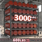 REIBII 55" W Garage Shelving, Heavy Duty Storage Shelves Load 3000LBS, 5 Tier Adjustable Metal Shelving Unit for Basement, Warehouse, Workshop, 55" W x 24" D x 72" H