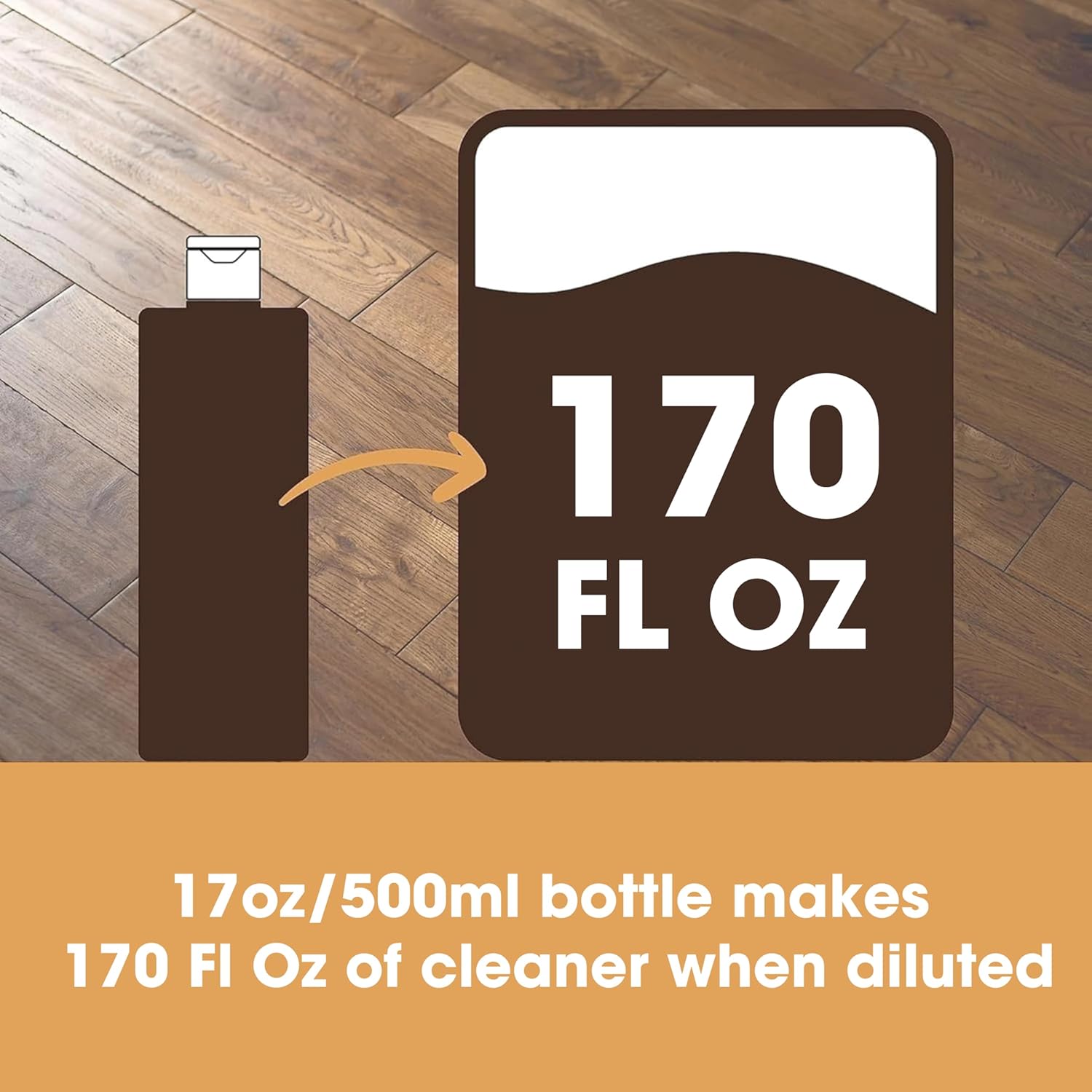 Furniture Clinic Wood Floor Cleaner | Dilutes to 170 FL Oz | Cleaning Concentrate | Formulated for Hardwood and Engineered Wooden Flooring | Quick-Drying with Orange Oil