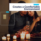 LIDER Dimmer Paddle Switch for Dimmable 300W LED/CFL Lights, 1-Pole or 3-Way, 120 V, Modern Upgrade, UL Listed, Screwless Wall Plate Included, Gold