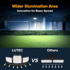LUTEC 80W 9000LM LED Security Light Hardwire Motion Sensor Outdoor Lights, 4 Head LED Flood Lights Outdoor 5000K Daylight, IP65 Waterproof, Motion Detected Lights for Outside, Garage, Yard (Black)