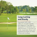 Standard Golf Magnum Lute - 36'' Reversible Flat Head Rake | Used for Golf Courses, Ball Fields, Asphalt Work Landscaping & More | 66'' Straight Handle with T Connection for Added Stability