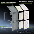 STASUN 900W LED Flood Light, Mini Series Stadium Lighting, 90000LM 6000K Daylight White, IP66 Waterproof, 3 Adjustable Panels, Outdoor Floodlight for Football, Basketball Court, Tennis, Soccer Field