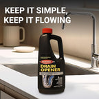 Roebic Liquid Drain Cleaner, Kitchen Sink Grease and Pipe Clog Remover, Professional Strength, 32 fl oz (1 Quart)
