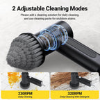 Electric Spin Scrubber, 3000 mAh Cordless Power Scrubber with 8 Replaceable Heads, Dual Speed Lightweight Handheld Scrubber for Cleaning Stove/Bowl/Sink/Corner/Tile/Grout (Black)