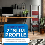 Step Ladder 3 Step Folding, Decorative - Beautiful Mahogany & Silver Aluminum, Ultra Slim Profile, Anti Slip Steps, Sturdy-Portable for Home, Office, Kitchen, Photography Use,by SORFEY