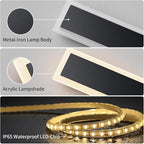 2 Pack 23.6 inch Modern LED Outdoor Wall Light, 3000K-6000K 10%-100% Dimmable Lights for Outside, IP65 Waterproof Wall Sconce Light with Remote Control for Porch, Hallway, Garage, Patio, Stairway,Yard