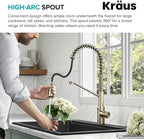 KRAUS Oletto 2-in-1 Commercial Style Pull-Down Single Handle Water Filter Kitchen Faucet for Reverse Osmosis or Water Filtration System in Spot-Free Antique Champagne Bronze, KFF-2631SFACB