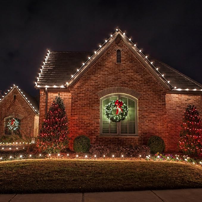 Meconard C7 Led Replacement Christmas Light Bulbs, C7 Shatterproof Led Bulbs for Christmas Indoor Outdoor String Lights, E12 Candelabra Base, Commercial Grade Holiday Bulbs, Warm White, 50 Pack