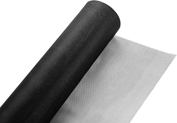 Fiberglass Screen Roll 48" x 100' A Continuous Roll UV Protection Install and Repair Door and Window Screen(48" x 100', Black)