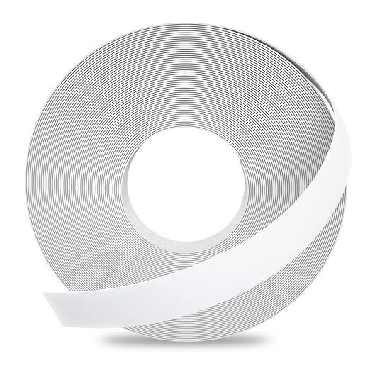 GSCIT Club White Edge Banding, 13/16 inch x 50ft Melamine Edge Banding with Hot Melt Adhesive Preglued Cabinet Edge Banding Flexible White Veneer Edging