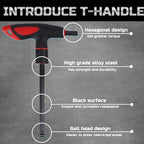 Lichamp 16 Pieces SAE and Metric T Handle Allen Wrench Set, 5/64-3/8 inch, 2-10mm, Ball Head, Standard Long Tee Handle Allen Hex Key Set, Heavy Duty Excellent