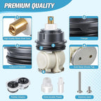 Enhon 2 Pack Shower Cartridge Replacement, RP46463 Cartridge Replacement Compatible with Delta Monitor 17 Series (2006 - Present) Dual Function Shower Faucet Valve, Including Seat and Spring Adapter