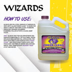 Wizards Power Clean Wheel and Tire Cleaner - Non Caustic and No Acid Biodegradable Interior Cleaning Supplies - Safe on All Kinds of Wheels - Dissolves Grease, Brake Dust and Road Grime - 1 Gallon