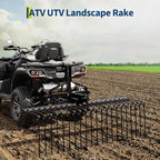 Tow Behind Landscape Rake, 60" Tow Dethatcher with 21 Steel Coil Tines, Lawn Dethatcher Rake Attaches to 48" or 60" Toolbars and 3-Point Suspension Systems, for Leaves, Pine Needles, and Grassn, Black