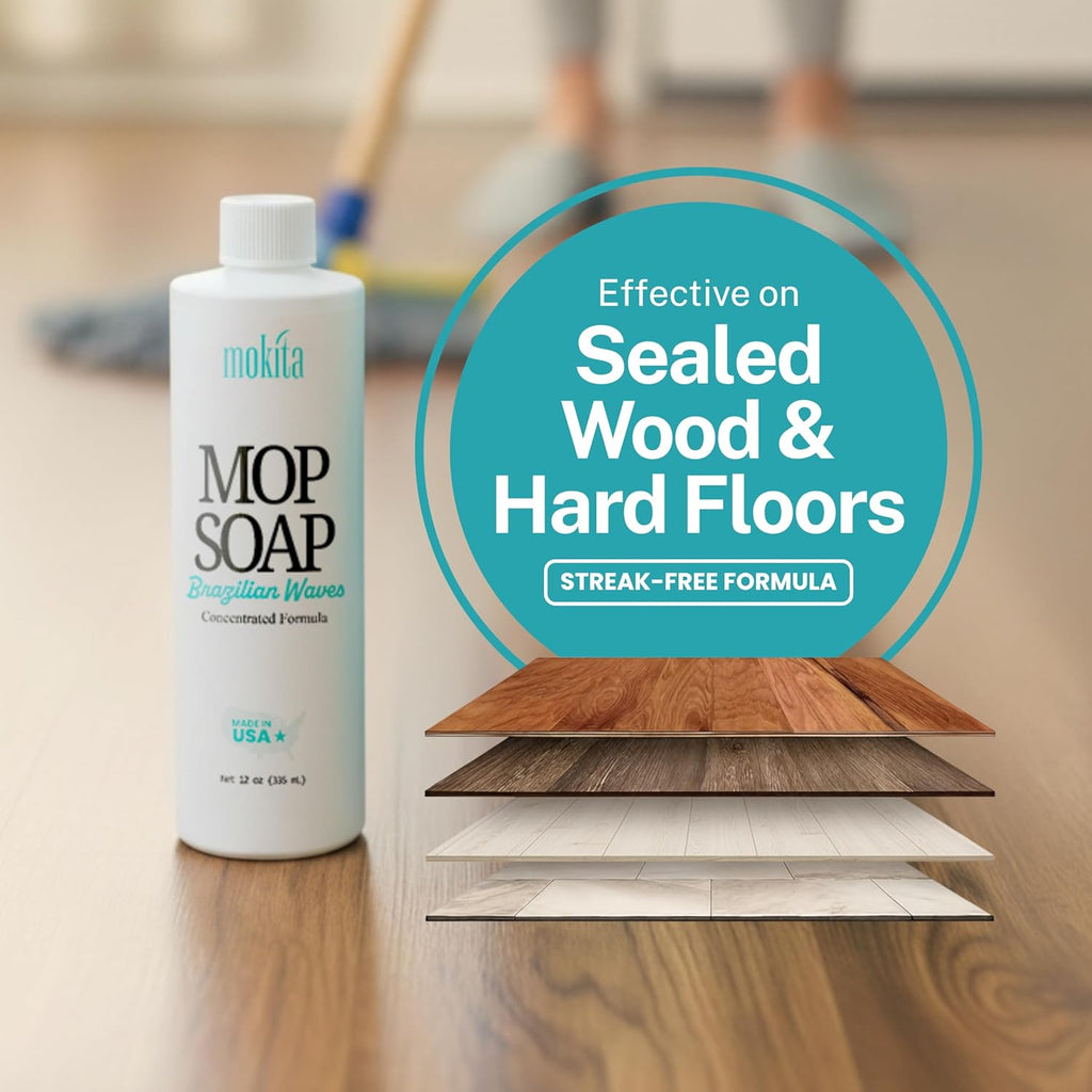 Luxury Mop Soap Brazilian Waves - Safe for Pets - Highly Scented Mop Soap That's Concentrated to Help Remove Dirt, Grease & Grime 12 oz