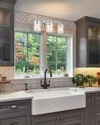 Bathroom Vanity Light Fixtures, HWH Modern Wall Sconce Lighting Over Mirror, 3-Light Vanity Wall Lamp in Chrome, 5HLT63B-3W CH