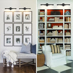 Hardwired Black 19" Knurled Picture Lights, Rotatable 360°Picture Lights for Wall, Art Lights, Gallery Light, Museum Lights for Wall Art, Picture Frame Light, Sconce Light, Include Bulb