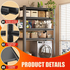 Laundry Shelf,5 Tier Over Washer and Dryer Storage Shelves,Adjustable Easy to Install,Space Saver Laundry Shelf Organizer,Utility Shelves for Balcony (with fence-78 H*18" D*47.24" W)