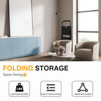 2 Step Ladder, Portable Steel Folding Step Stool with Wide Anti-Slip Pedal & Convenient Handgrip, 500lbs Sturdy Steel Ladder, Black