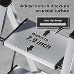 Taranta 4 Step Ladder,Aluminum Lightweight Folding 4 Step Stool with Anti-Slip Wide Pedal,330lbs Capacity Step Ladder for Household,Kitchen,Office - Silver