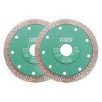 Diamond Porcelain Saw Blade 4.5" Tile Blades 2pcs Dry Wet Tile Cutting Discs with X Teeth Turbo Mesh Rim,for Ceramic Tile Porcelain Granite Marbles