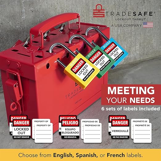 TRADESAFE Lockout Tagout Locks Set - 10 White Loto Locks, Keyed Different Lock Out Tag Out Padlocks, 2 Keys Per Lock, OSHA Compliant Lockout Locks