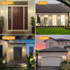 WIHTU Silver Exterior Lighting Fixtures Wall Mount, Dusk to Dawn Outdoor Porch Wall Lights, Sensor Wall Lantern Wall Lamp Set of 2, Waterproof Wall Sconce, Outside Lighting for Garage, Front Door