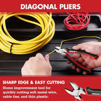 ARROW 3PC Pliers Set, Includes 8.5 Inch Linesman, 8 Inch Needle Nose Pliers, 6 Inch Diagonal Cutter, Comfortable Ergonomic Anti-slip Handle, for Basic Repairs