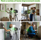 Huepar Laser Level with 60in Tripod, 1/13 High Accuracy Self Leveling Green Cross Line Lazer Leveler for Picture Hanging, Tile, Home Renovation, with Pluse Mode for Outdoor, Carry Case, Glasses