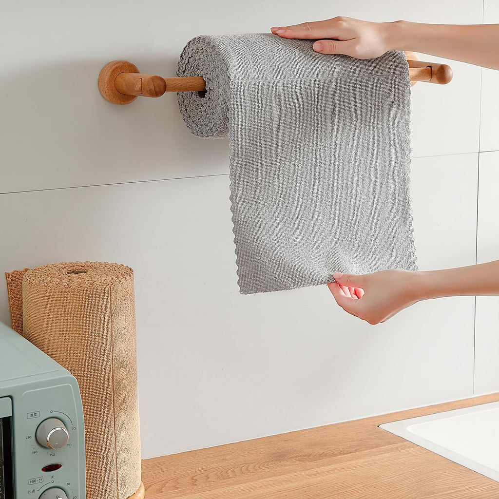 80 Pack Microfiber Cleaning Cloth Roll,Lint Free Rags & Tear Away Reusable Towels Washable Scratch,Ultra Absorbent Dish Rags(12" x 12") for Car Kitchen Home Garage-Light Gray