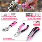 125 PCS Pink Household Tool Set, Pink Ladies Basic House DIY Toolkit Set for Home Garage Office College Dormitory Use, Hand Tool Kits for Women