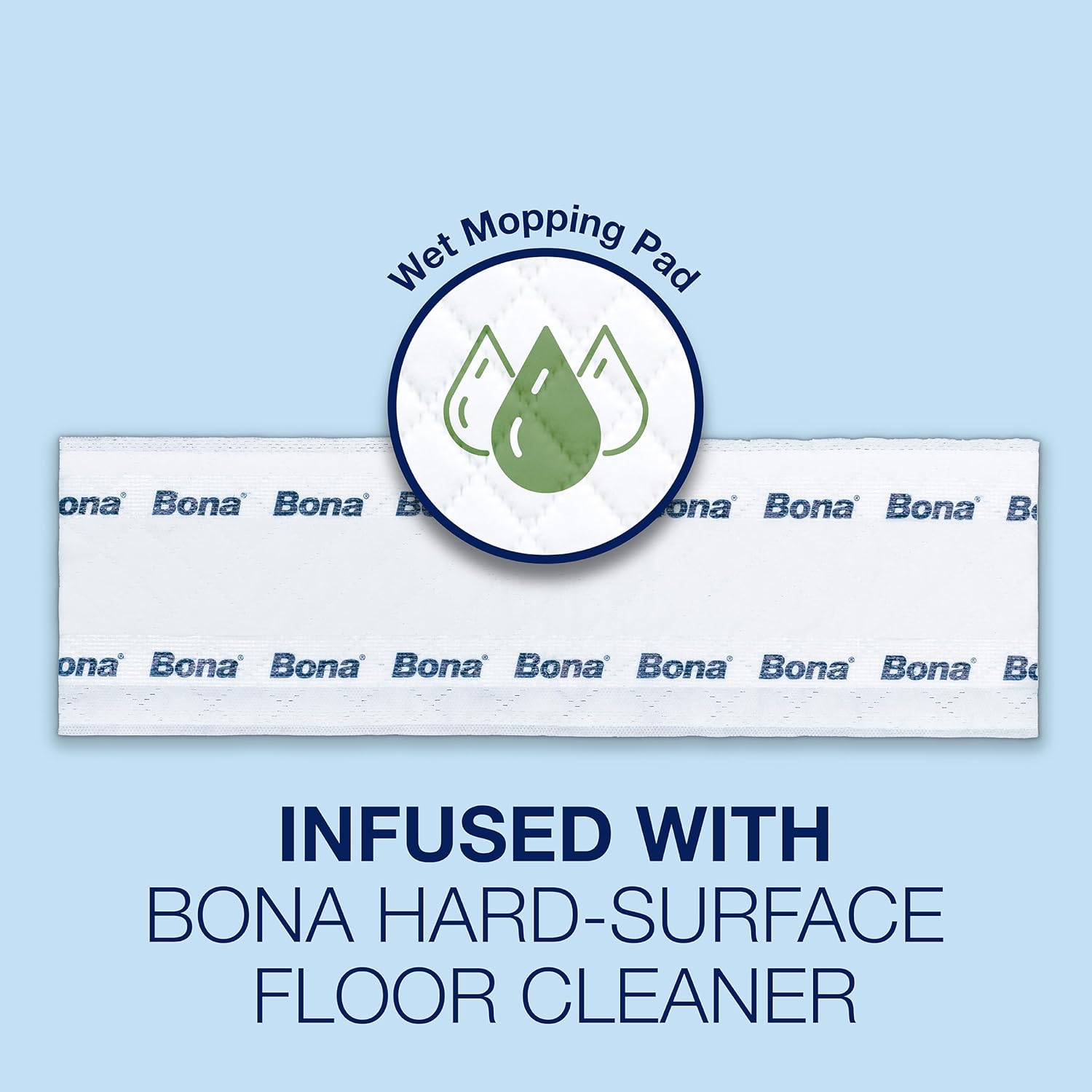Bona Multi-Surface Floor Disposable Wet Cleaning Pads - 12-Pack - Residue-Free Floor Cleaning Solution for Stone, Tile, Laminate, and Vinyl Floors