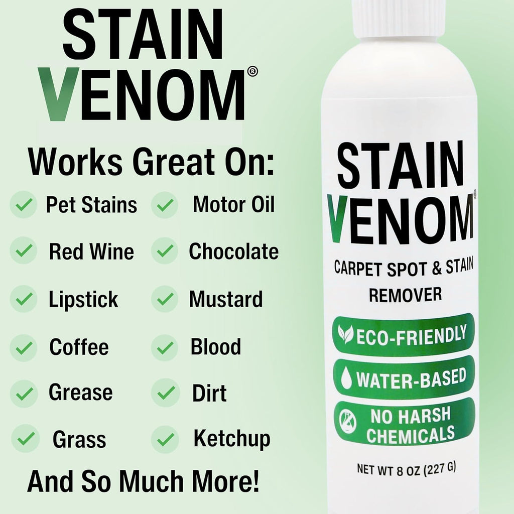 Carpet Spot & Stain Remover - 8 oz Squirt Bottle - Free From PFAAS, PFOS, PFOA, VOC’s, And 1,4 Dioxane - Works On Fresh Pet Stains, Red Wine, Blood, Lipstick, Motor Oil, Coffee