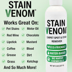 Carpet Spot & Stain Remover - 8 oz Squirt Bottle - Free From PFAAS, PFOS, PFOA, VOC’s, And 1,4 Dioxane - Works On Fresh Pet Stains, Red Wine, Blood, Lipstick, Motor Oil, Coffee